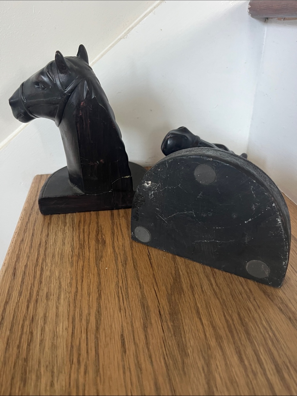 Black Horse Head Bookends 4lbs total - Picture 3 of 6
